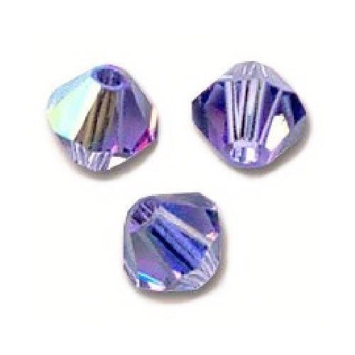 50 Perles Toupies Swarovski® 4mm TANZANITE AB Xilion