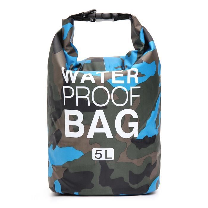 TEMPSA 5L Sac Étanche Imperméables Dry Bag Sac Pour Activités de Plein Air et Sports Aquatiques Bleu clair