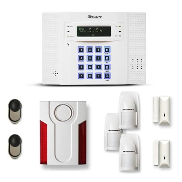 Alarme maison sans fil DNB 2 à 3 pièces mouvement + intrusion + sirène extérieure - Compatible Box internet