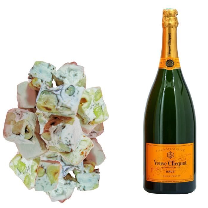 Assortiment Champagne Veuve Clicquot - Carte Jaune & 150g de Nougadets Noisette - Jonquier Deux Frères