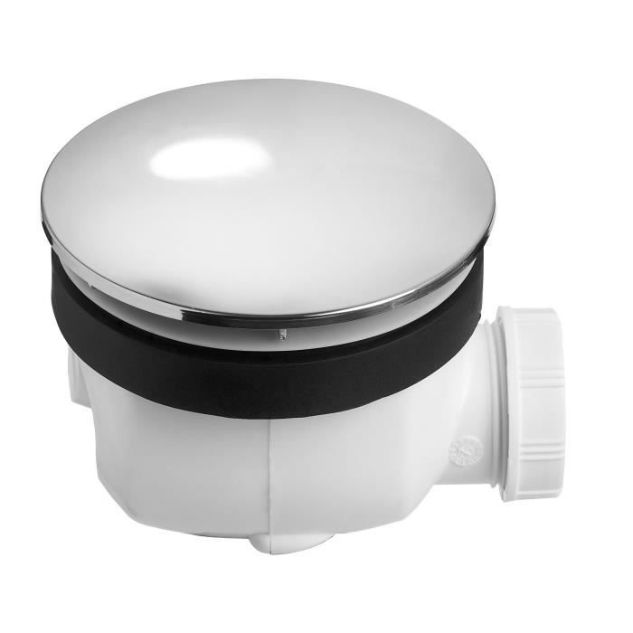 WIRQUIN Bonde de douche Twisto - Ø 90 mm - Dôme en métal chromé