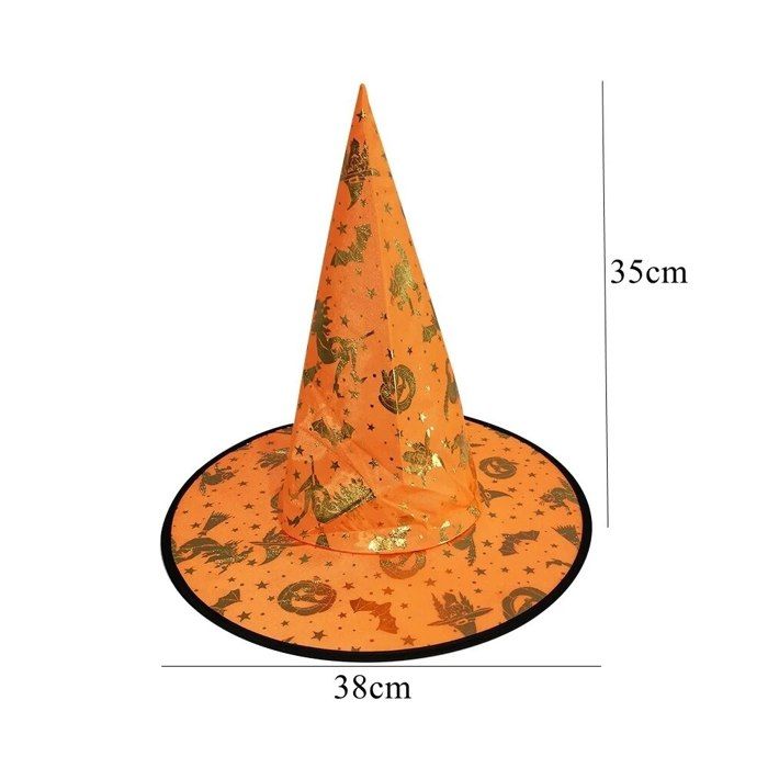 Cexiakong Chapeau de sorcière pour enfant - 38 x 36 cm - Étoile à cinq branches - Chapeau de sorcière pour enfants - Chapeau de sorcière - Décoration de jardin pour enfants - Cadeaux d'invités