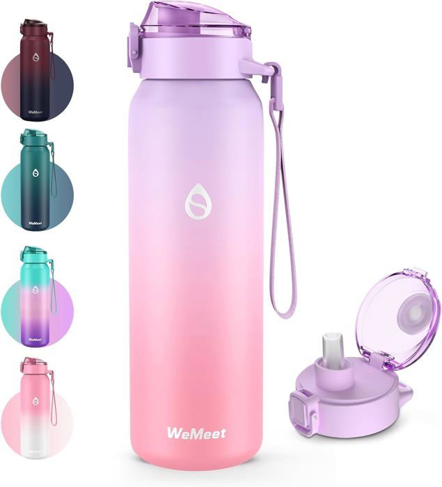 Gourde Sport 1 L "Go", 1000 Ml, Gourde Sport Avec Insert Fruit, Toucher