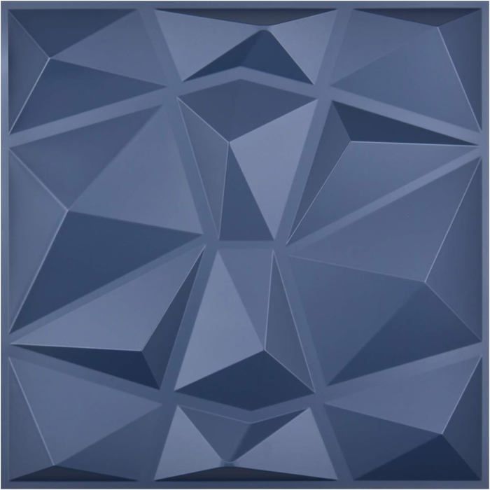 Textures Lot De 12 Panneaux Muraux 3D En Pvc Bleu Marine Motif Diamant ...