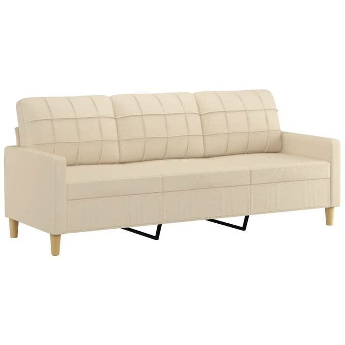BEAU Canapé à 3 places Crème 180 cm Tissu SS0000229760