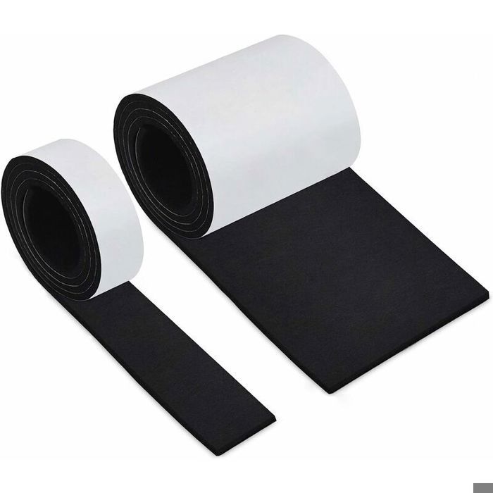 Patins Feutre Autocollants - LARGEIGHT - 2 Rouleaux - Noir - Antidérapant - Protection Meubles