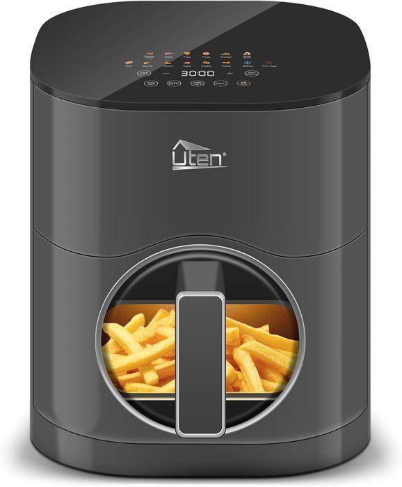 Friteuse à Air Sans Huile 5.5L - Fenêtre Visible - UTEN - Air Fryer 2000W-Écran Tactile Numérique LED- Avec 14 Programmes - Uten