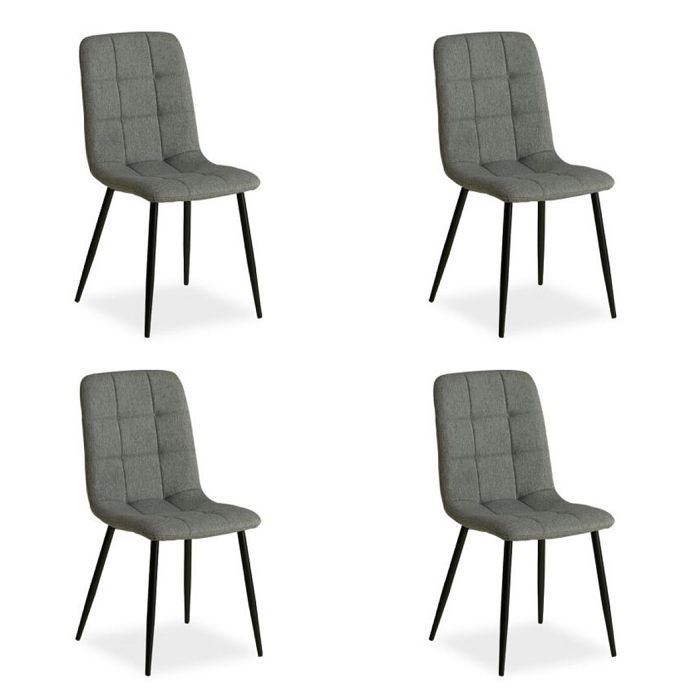 Chaise de salle à manger lot 4 chaises grises Chaise de salle à manger lot 4 chaises grises