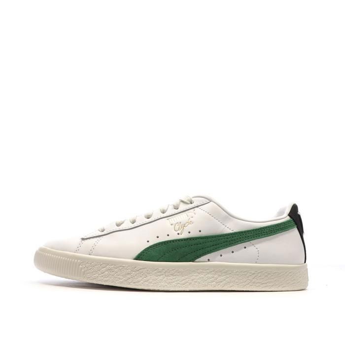 Puma Baskets Blanches/Vertes Homme Puma Clyde Base