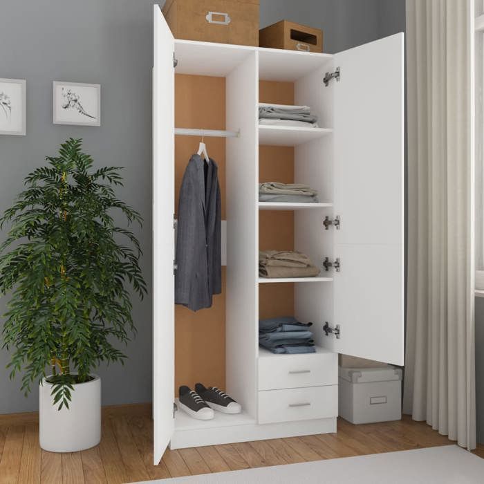 Bon plan Meuble Penderie Dressing - JILI HOT - Garde-robe Blanc 80x52x180cm - Bois d’ingénierie Thome8214343