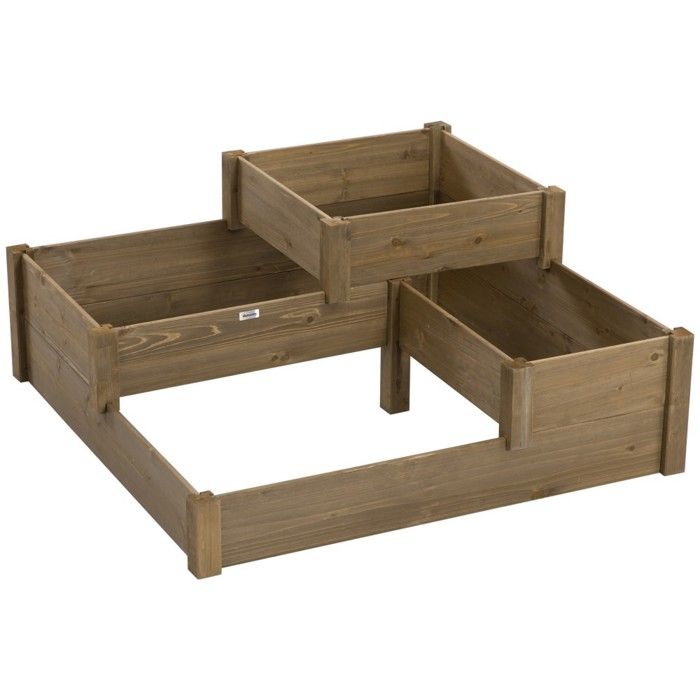 Bac A Fleur Potager 3 Niveaux 122x122x51cm Bois Sapin Pour — free download
