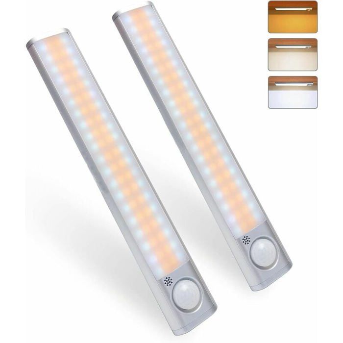 Lampe de Placard 80LED Détecteur de Mouvement Luminosité Réglable USB Rechargeable Odipie