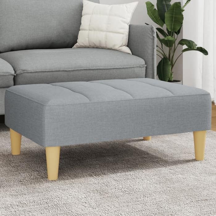 vidaXL Repose-pied gris clair 77x55x31 cm tissu tabouret tabouret de canapé siège de salon pouf repose-pied en tissu 4007362