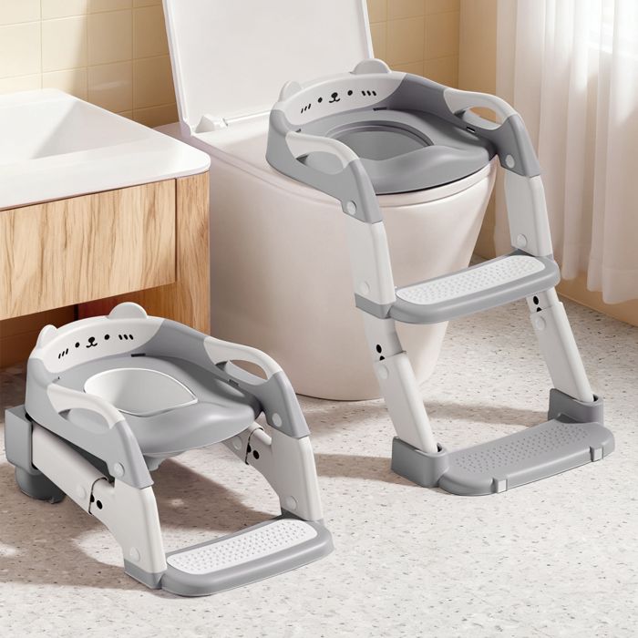 Reducteur Toilette Enfant, 3 En 1 Rehausseur Toilette Enfant Avec Marche Réducteurs De Toilettes Proprete Apprentissage Adaptateur Abattant Wc Siege Wc A Hauteur Reglable Antiderapant Pot Amovible 92485109