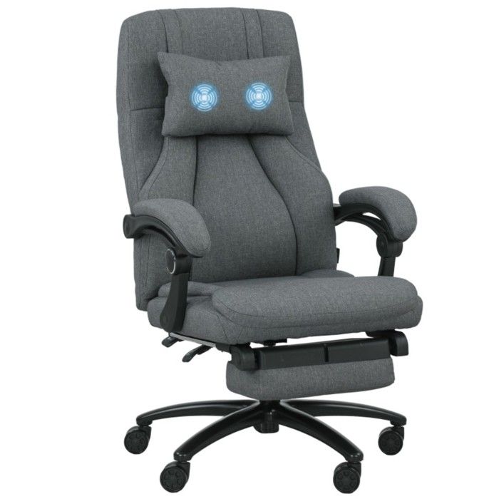 chaise Fauteuil de bureau massant USB pivotant gris foncé - Confort et ergonomie pour votre espace de travail chaise Fauteuil de bureau massant USB pivotant gris foncé - Confort et ergonomie pour votre espace de travail