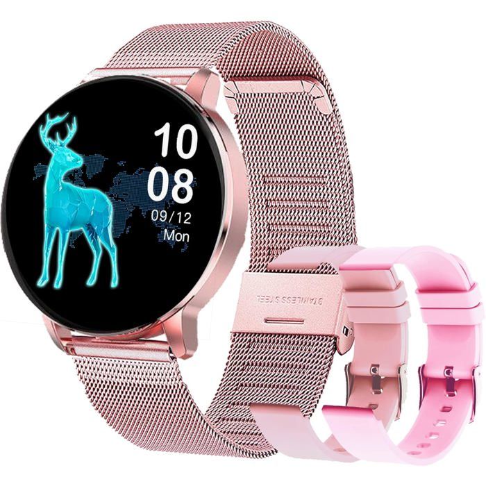 Montre Connectée Femme Smartwatch Compatible Samsung Huawei Xiaomi Android Ios Podometre Montre Sport Cardiofrequencemetre