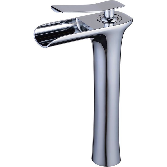 Robinet Cascade Beelee BL9009H Chromé en Laiton Mono Levier pour Lavabo ...
