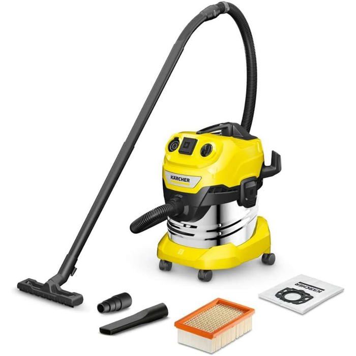 Aspirateur Eau et Poussières - KÄRCHER - WD 4 P S V-20/5/22 - 1000W - Inox 20L - Soufflerie