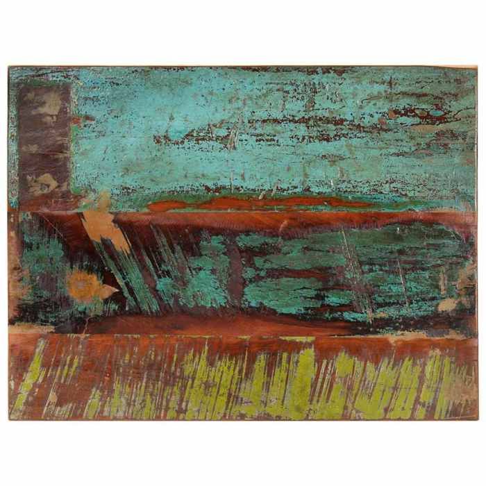Dessus de table en bois récupéré - vidaXL - Rectangulaire - 80x60 cm - Épaisseur 25-27 mm - Multicolore - Bois massif
