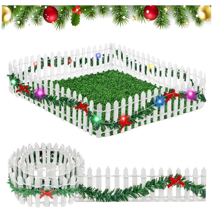 Mini Clôture De Jardin En Bois – Accessoires Lutin Noël & Maison De Poupée – 95 Cm Avec LED
