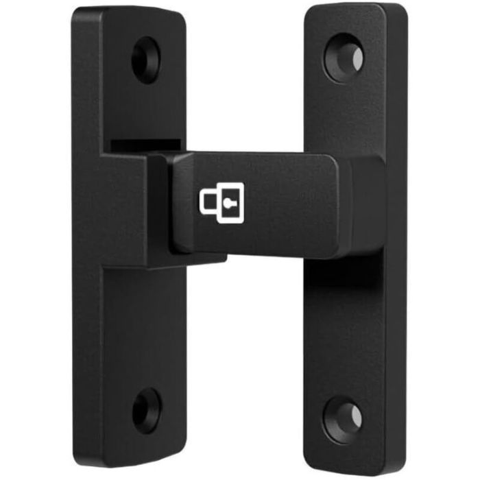 Serrure de porte coulissante à 90 degrés en alliage de zinc pour maison salle de bain chambre garage armoire (noir lumineux sa