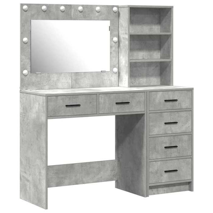 En solde Coiffeuse moderne Table de Beauté pour femmes Gris 78.5x41x135 cm Bois dingénierie A126