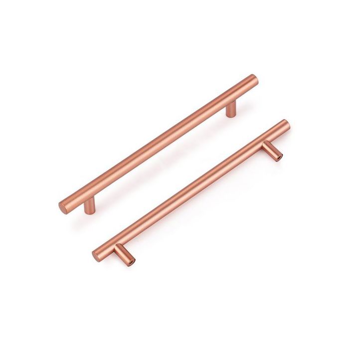 Poignées de meuble - PROBRICO - 224 mm - Or rose - Lot de 6 - Design minimaliste