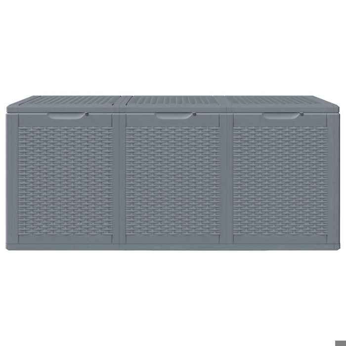 ShieldPro®COFFRE DE JARDIN SOLOMON Boîte de rangement de jardin - FAFA-TOP - Meuble de jardin - gris PP rotin 270 L 6618323