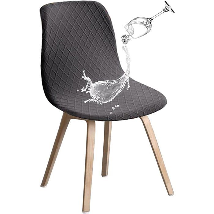1Pc Housse de Chaise Scandinave XJYDNCG Extensible - Rétro - Gris Foncé
