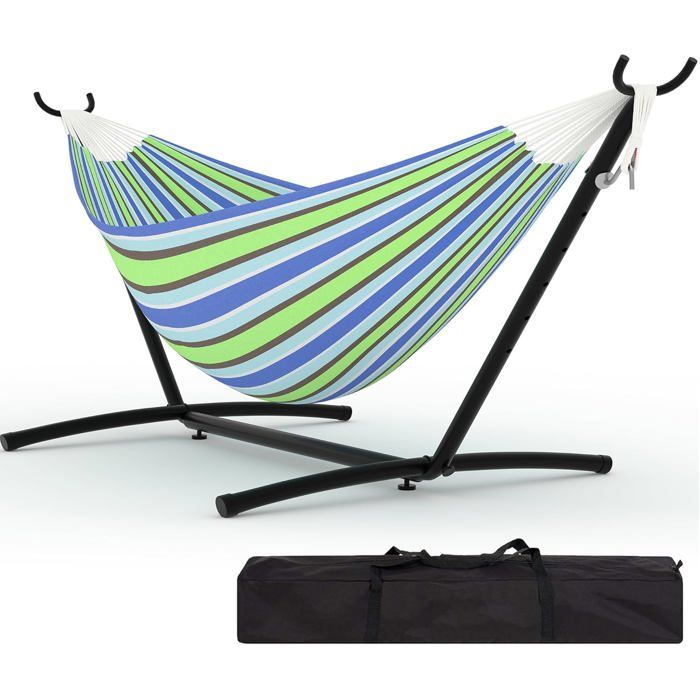 Hamac Double avec Support en Acier Hamac Portable 500 lbs