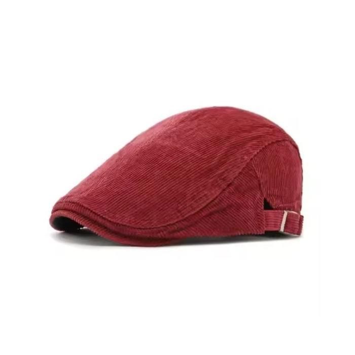 Casquette - Béret/gavroche/plate - Coton - Taille réglable - Rouge
