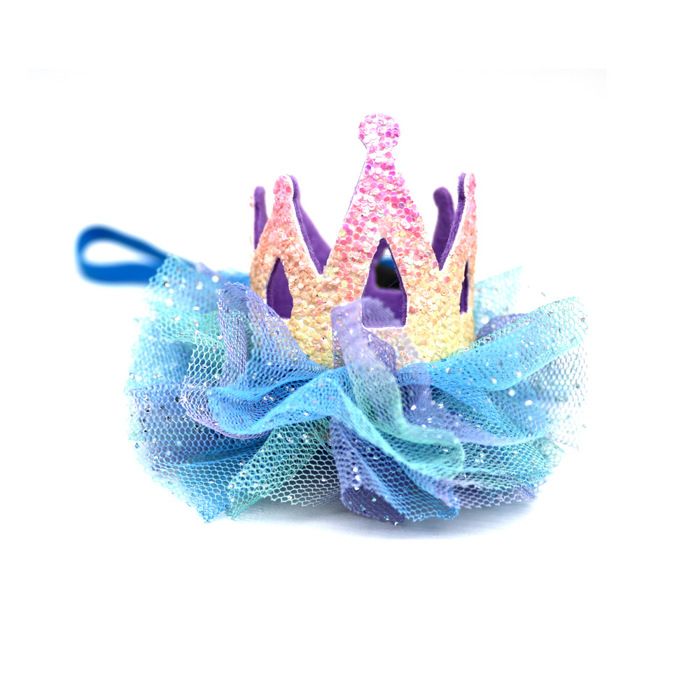 Chapeau couronne pour chien - Phoesky - Imprimé motif animal - Accessoire fête danniversaire - 8x8x5 cm - Sangle - Punk