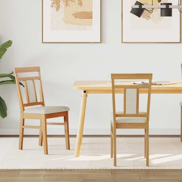 2 pcs Chaises de cuisine Marron - Magnifique Chaise de salle à manger Classique Pour salon Naturel et clair 4552