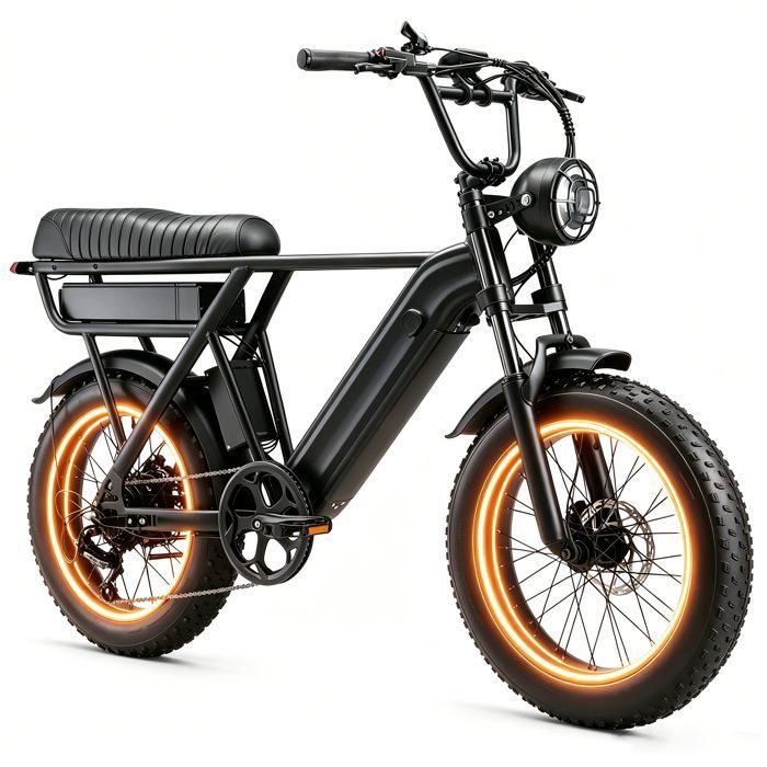 YANGOR Y20 Pro Vélo électrique 20 - Autonomie 210km - Batterie 48V 35Ah - Hydraulique - Shimano 7 vitesses - VTT fat bikeNoir