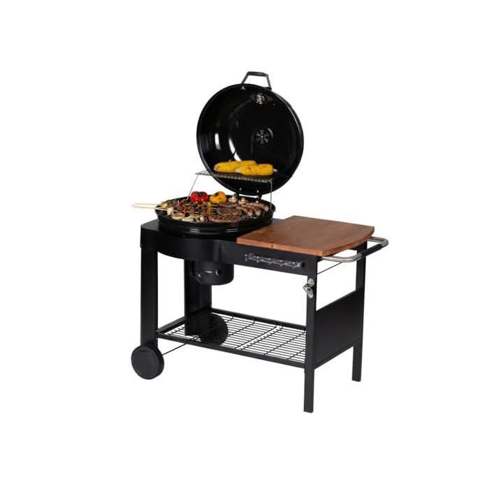 Barbecue au charbon - GÉNÉRIQUE - CALGARY - Acier/Bois - Grille Ø54 cm - Thermomètre