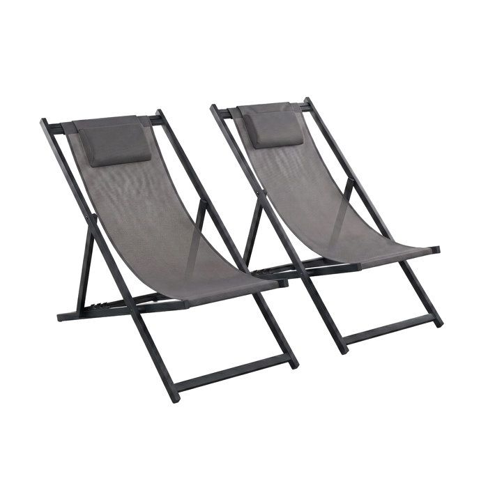 Chaises de jardin Frankystar Mezzaluna 2 places en aluminium anthracite