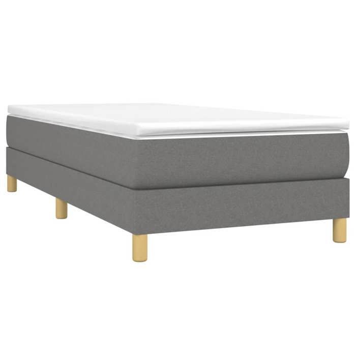 Lit Gris - Structure de lit à lattes gris foncé 80x200 cm tissu - Lit chambre&8509593477