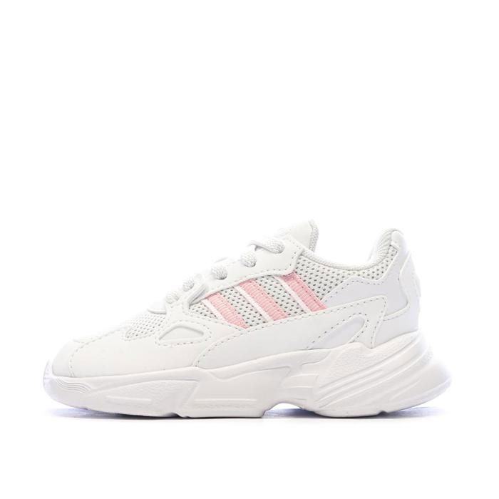 Adidas Baskets Blanches/Roses Fille Adidas Falcon El