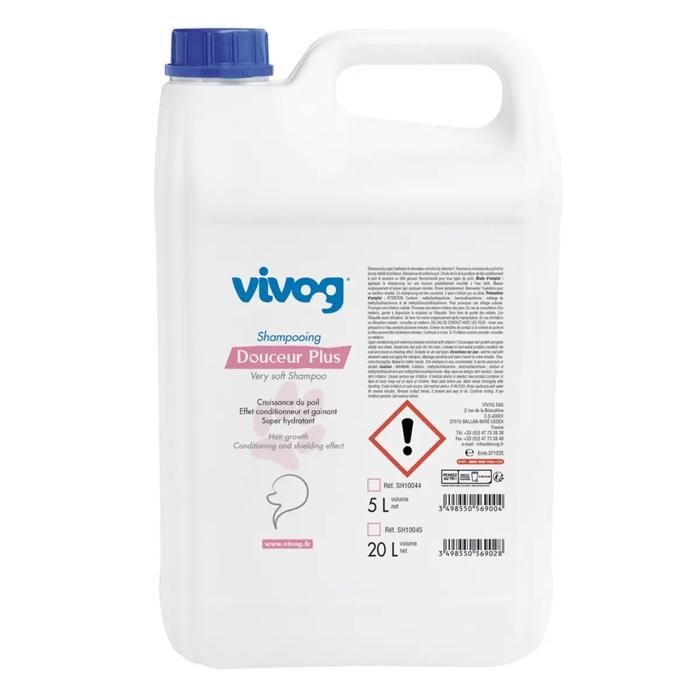 Shampoing pour chien Douceur plus Vivog - blanc - Blanc - 5 L