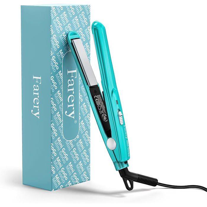 Mini Fer Pt Céramique pour Cheveux Courts et Franges BoucléesLégers et PortablesTension Mondiale pour les Voyages FER A FRISER