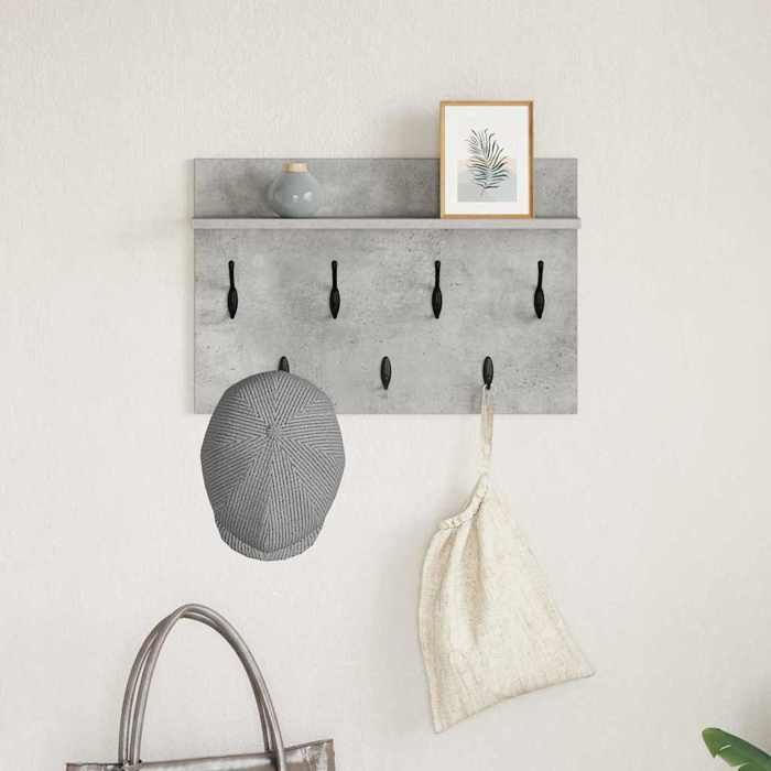Magnifique Porte-manteau mural Montage mural Gris béton 60x40x12 cm - design polyvalent - pour maison - Gris 4.27 kg 2026_611011