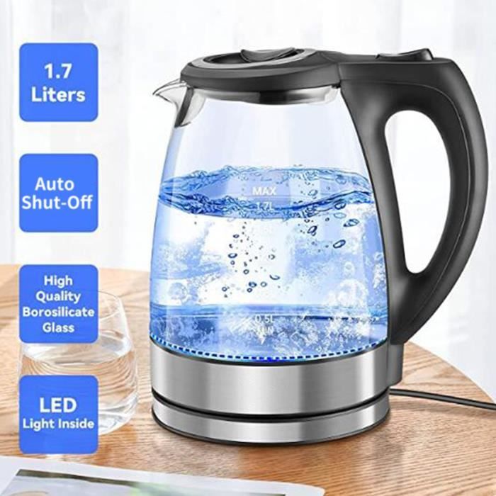 Bouilloire électrique en verre 110 l, 1500W, chauffeeau pour le thé et le café, avec arrêt