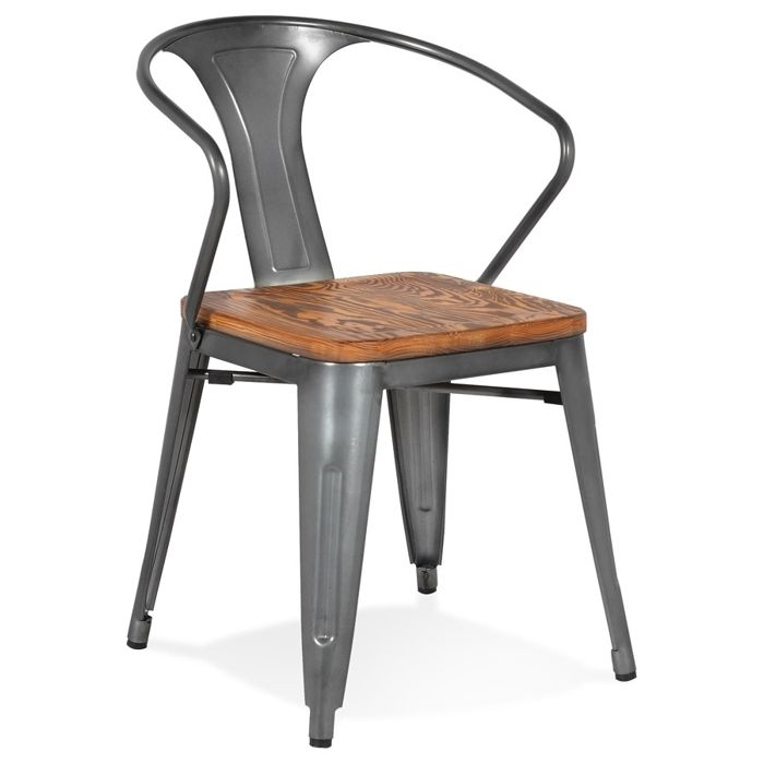 Fauteuil design - ALTEREGO - METROPOLIS -Gris - Bois Métal - 55x52x77 5 cm Fauteuil design - ALTEREGO - METROPOLIS -Gris - Bois Métal - 55x52x77 5 cm