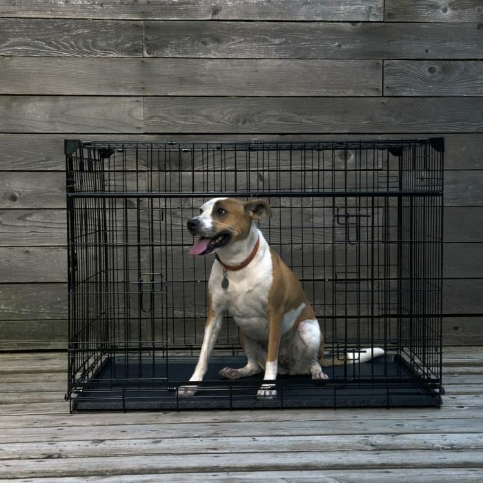 Cage Grand Chien 107/71/69 Pliable en Métal Inoxydable - avec Portes Coulissantes - Lucky Dog