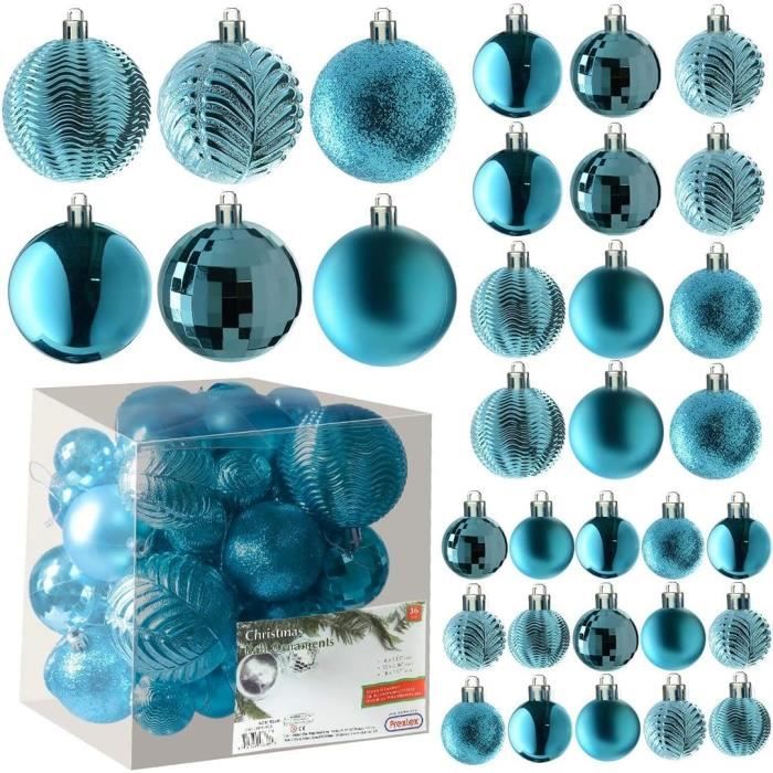 42 Boules De Noël Incassables En Plastique - Lot Multicolore, Décorations De Sapin Réutilisables Et Légères