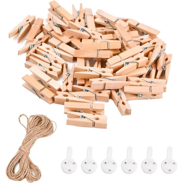 Mini Pinces à Linge En Bois Blanc - 25 Mm - Lot De 10 à 400 Pièces