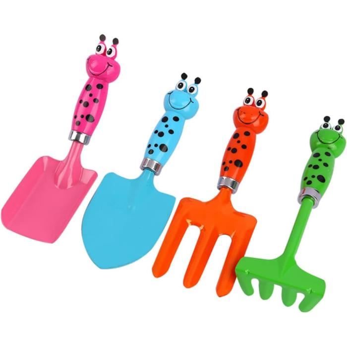 Kit De Jardinage Pour Enfants - Brouette, Pelle Et Râteau En Plastique Rose - Pour Sable, Terre, Jeux Extérieurs - À Partir De 2 Ans - 5