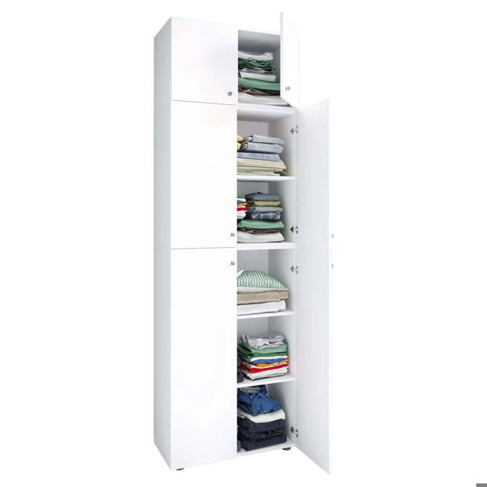 LonaXXL armoire de rangement 6 portes blanc.