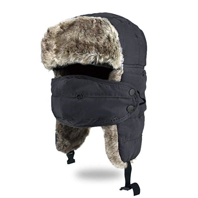 Homme femme fausse fourrure trappeur ski russe ushanka chapeau 4 tailles
