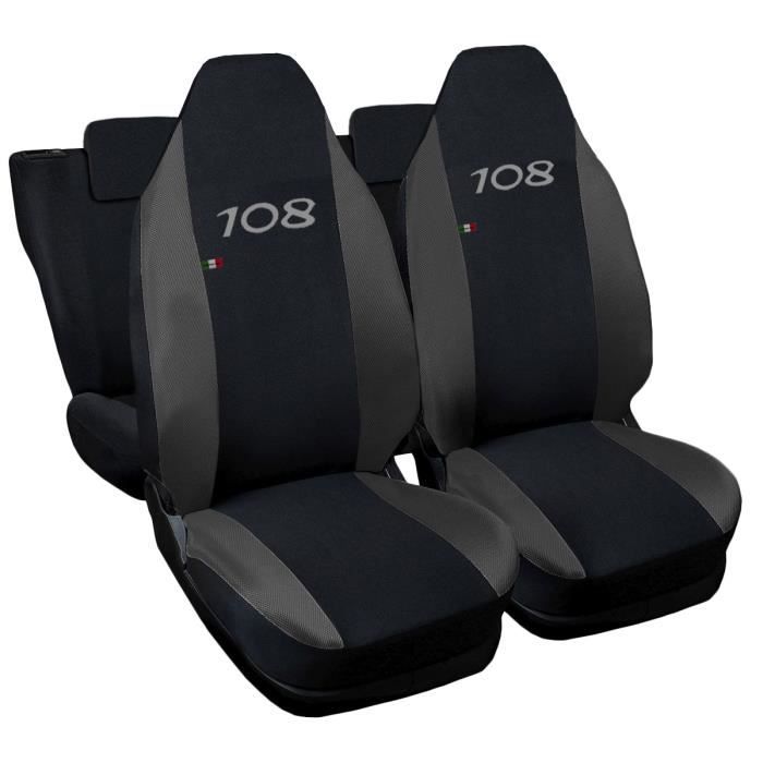 Lupex Shop Housses de siège auto compatibles pour 108 Noir Gris Foncé
